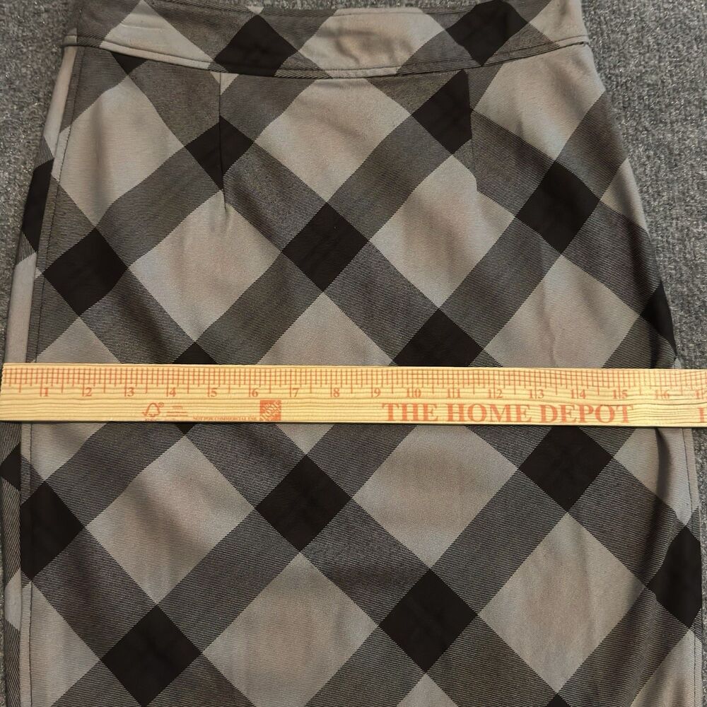Free People Skirt Academia Preppy Geometric Precision Plaid Pencil Gray Size 2 - Picture 6 of 8